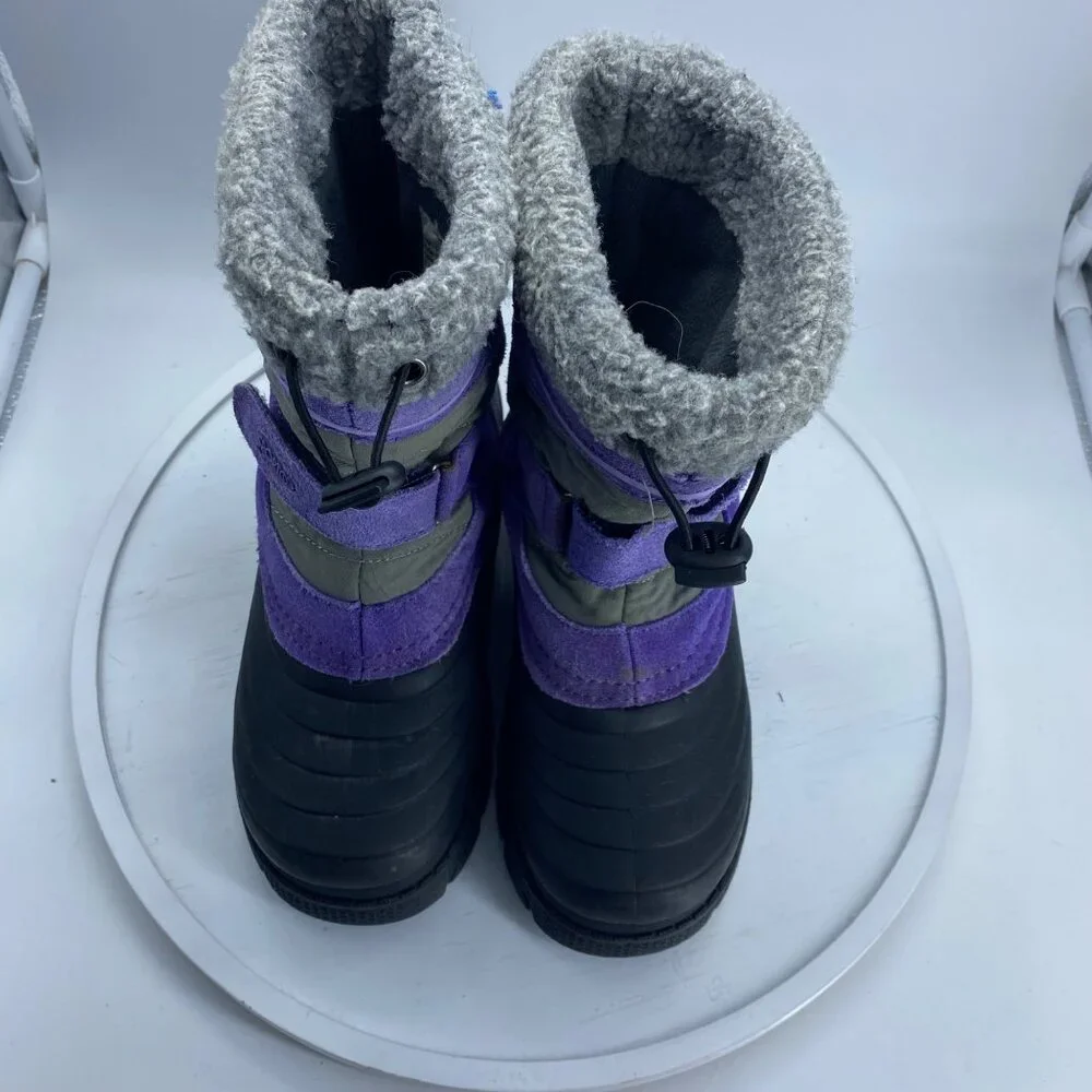 Sporto Insulated‎ Waterproof Winter Boots Purple & Gray Kid Sz 1 Leather Blend